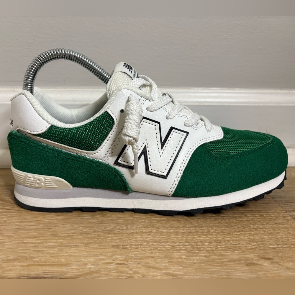 New Balance Classic 574 Style Sneakers in Classic Pine Green & White - Picture 7 of 11